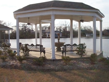 Beautiful gazebo - Built by Vines Piers, Inc., Delhi, Louisiana and Designed by Carolyn Barnes, Monroe, Louisiana